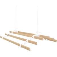 Clothes Airer Ceiling Pulley 6 Lath Maid Victorian Laundry Dryer Rack Kitchen - White / 90cm