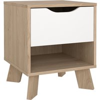 Ikast Nightstand - Oak and White