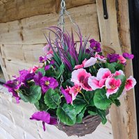 Best Artificial Pansy Hanging Basket - Pink