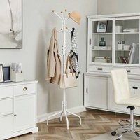 SONGMICS Metal Coat Rack with 12 Hooks - White