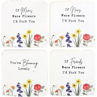 Wildflower Coaster Set 24 Floral Designs For Every Occasion - White