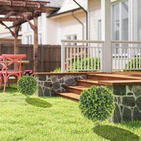 HOMCOM Set of 2 40 cm Artificial Boxwood Topiary Ball Bush - Green