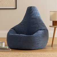 Cord Recliner Bean Bag - Denim Blue