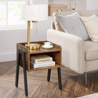 Modern Industrial Side Table - Rustic Brown