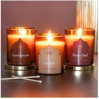 Arabian Nights Amber Scented Candle Luxury Home Fragrance - Brown