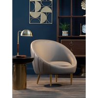 Lagero Brown Leather Effect Curved Cocoon Chair - Brown