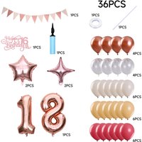 Lifeideas 36-Piece 18th Birthday Balloon Decorations Set - Pink