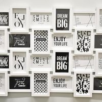24 Multi Aperture Zig Zag Style Collage Photo Frame Home Decor Display 85x57 Cm - WHITE