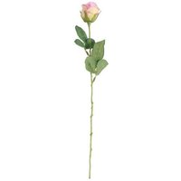 Artificial Silk Buckingham Rose Bud Stem 40cm - Pink