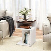 S-Shaped Side Table - Brown & White / 13kg