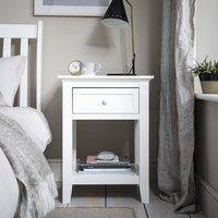 Torsby Bedside Table with Drawer - White / 66cm