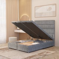 Horizona Storage Ottoman Bed End Opening and 54 Floor Standing Headboard Tweed - Grey / Superking