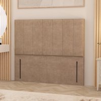 Austin Plush Velvet 54" Floor Standing Upholstered Headboard - Beige / Small Double