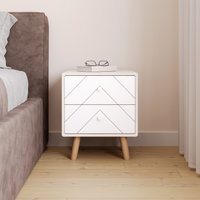 Dixie 2 Drawer Bedside - White/Dusty Grey