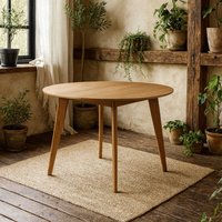 Saffron Small Effect Round Dining Table - Brown