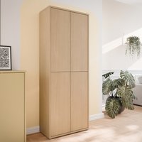 Alice Springs Tall Shoe Cabinet with 4 Doors Push-Open in Night Blue - Elegancia Oak