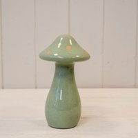 Small Ceramic Pale Green Mushroom - Pale Green
