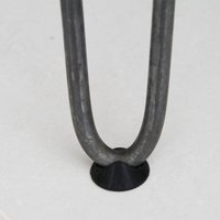 4 x 12 Hairpin Legs 2 Prong 10mm Raw Steel - Grey