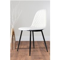 Furniture Box, Furniture Box 2 x White Faux Leather Corona Modern Dining Chairs Black Leg Furniture Box, Furniture Box 2 x White Faux Leather Corona Modern Dining Chairs Black Leg