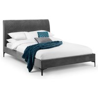Julian Bowen, Sanderson Diamond Quilted Velvet Superking Bed - Grey Julian Bowen, Sanderson Diamond Quilted Velvet Superking Bed - Grey