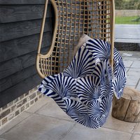 Striped Sea Shells Blanket - Blue