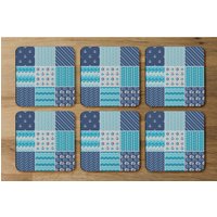 Nautical Tiles Coaster - Blue