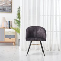 Set of 4 Vittorio LUX Velvet Dining Chairs Upholstered for Kitchen Dining Room - Black