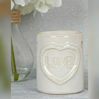 Love Wax Warmer and Oil Burner Rustic Design - Cream