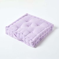 Homescapes Cotton Floor Cushion - Mauve / 8cm
