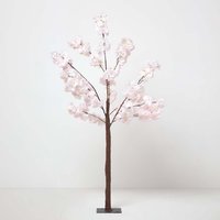 Homescapes Large Light Pink Artificial Blossom Tree with Metal Base, 1.4M Tall - Light pink