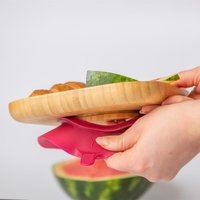 Children's Bamboo Suction Plate - Red / 0.374kg