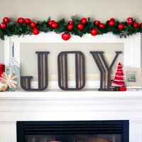 Joy Letters ,Art Deco , Rustic Christmas mantle , fireplace Decoration - Rusted