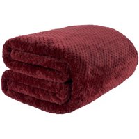 Waffle Honeycomb Mink Throw - Wine / 200cm