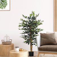 HOMCOM Artificial Ficus Tree - Green