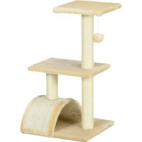 PawHut Cat 72cm Tree Tower for Indoor Cats with Scratching Post - White