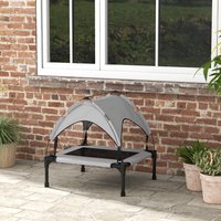 PawHut Cooling Dog Bed Elevated Outdoor with Canopy - Light Grey / 61cm / 76cm