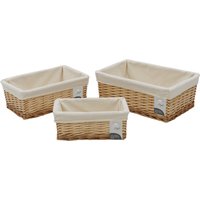 JVL Acacia Willow Storage Baskets - Honey / 14l / 39cm