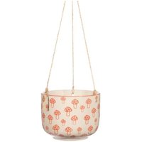 Wild Mushroom Hanging Planter - White