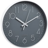 12-Inch Modern Wall Clock with Arabic Numerals - Grey