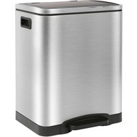 Stainless Steel Double Kitchen Pedal Bin - 30L (2 x 15L) - Brushed