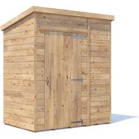 Dunster House Wooden Garden Shed with Pent Roof - Brown