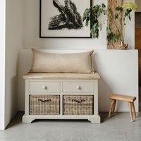 Florence Storage Bench with 2 Baskets - Truffle