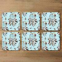 Native American Tribe Decor Coaster - Blue