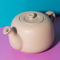 La Cafetire Classic 4 Cup Ceramic Teapot, 1.2L 'Latte' Teapot, Non-Drip Spout - Clear