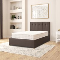 Hepburn Fabric Ottoman Storage Bed, Saxon Twill Fabric - Charcoal / Small Double