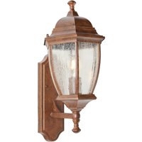 Deonte Oversized Seeded Glass Outdoor Lantern Wall Light - Bronze