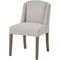 Olargues Cream Bouclé Dining Chair with Wooden Legs - Cream