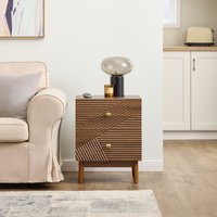 Nightstand with 2 Drawers - Brown - Brown