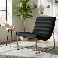 Vogue Midnight Velvet Curving Profile Lounge Chair - Blue