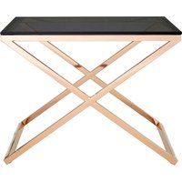 Montril Glass Top Criss Cross End Table - Gold
